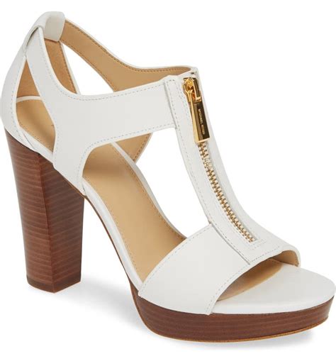 michael kors berkley t strap ecru|Berkley Leather Stiletto Sandal .